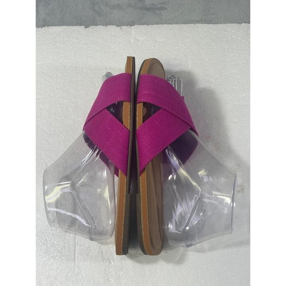 Old Navy womens size 8 Pink Linen Cross Strap Sandals - Picture 5 of 16